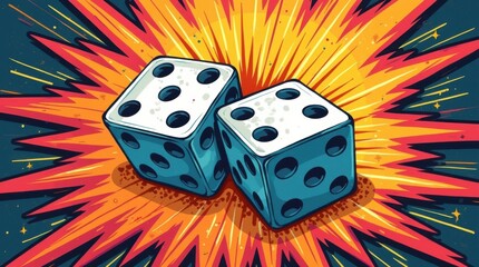 Funky Pop Art Dice Roll Design