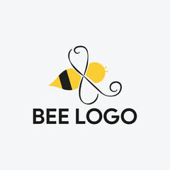 organic natural honey bee logo design vector