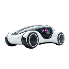 A Futuristic Self-Driving Car with a Smooth Exterior Isolated on Transparent Background