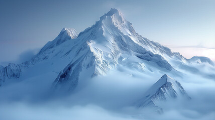snow covered mountains in winter