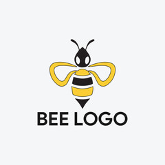 organic natural honey bee logo design vector