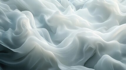 Obraz premium Ethereal waves of soft white fabric creating a dreamlike texture