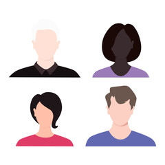 Vector flat illustration. Avatar, user profile, person icon, profile picture. Suitable for social media profiles, icons, splash screens and as a template.