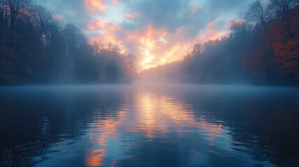 sunrise over the river