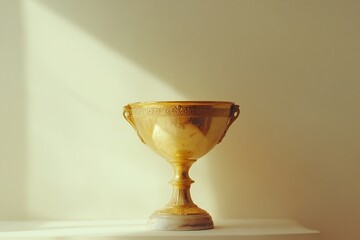 Elegant Gold Chalice Trophy Award Winner Prize Luxury Success Achievement Golden Cup Ornate Decorative Festive Celebration Vintage Style Beautiful    