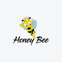 organic natural honey bee logo design vector