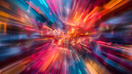 Urban Radial Blur: Dynamic Motion in a Modern Landscape