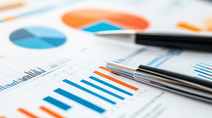 Financial analysis and real estate market research with documents and charts