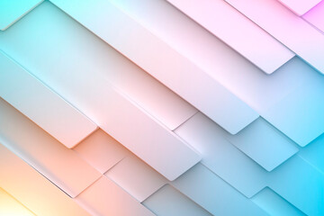 Fototapeta premium Abstract gradient background with layered 3D surfaces in soft pastel tones. The smooth and futuristic composition enhances modern digital aesthetics, perfect for tech and design projects.