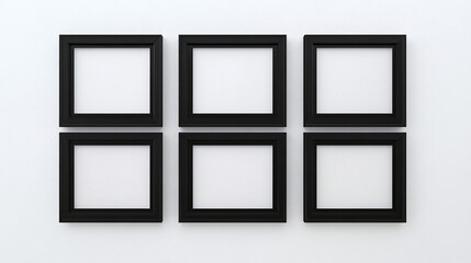 Four Identical Portrait Frames Arranged Mockup For Art Display