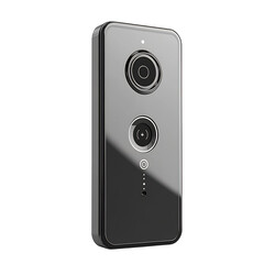 Obraz premium High Tech Wireless Video Doorbell with Motion Detection Isolated on Transparent Background
