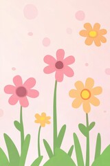 Beautiful background template made of Spring flowers.