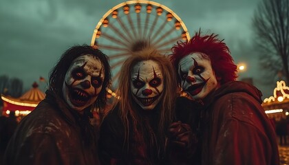 Scary clowns at a carnival