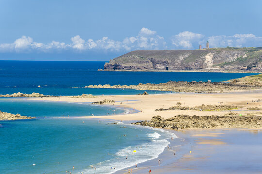 beach of Anse du Croc region of Cap Fr&eacute;hel, Brittany, France