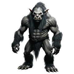 dark fantasy troll goblin isolated on transparent background