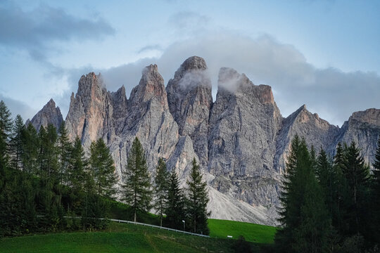 Peaks of the Catinaccio Group in the Dolomites, Italy