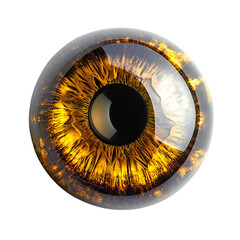 Smooth Polished Tigers Eye with Golden Brown Flash Isolated on Transparent Background