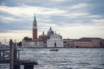 View of the Grand Channel and The Abbey San Giorgio Maggiore in Venice