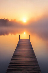 Fototapeta premium sunset on the lake