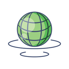 Vector Illustration of a Green Globe Representing Global Connectivity and Worldwide Communication in a Digital Network