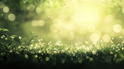 Obraz premium Green fresh grass lawn in Spring.