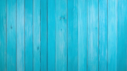 Obraz premium Vibrant turquoise wooden boards, vertical plank design, bold aqua color, minimalistic background, bright summery vibe, copy space for text, smooth grain, coastal aesthetic, fresh tropical look