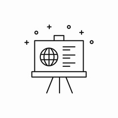 Business presentation board icon vector sign