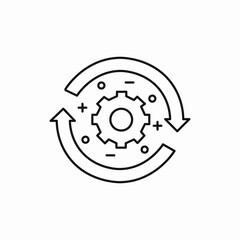 Gear rotation process icon vector sign