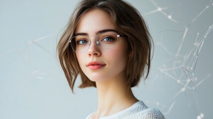 Futuristic Face and Technology Network: AI, Innovation, and Connectivity