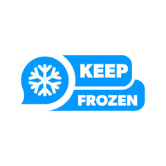 Label for frozen product - keep frozen vector sticker isolated on white.
