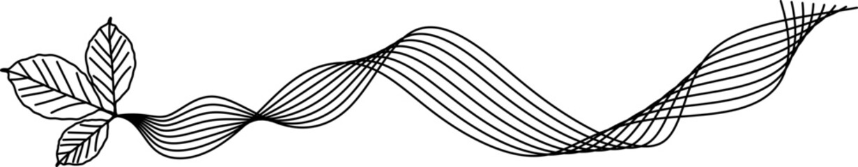 Abstract Wave and Leaf Design