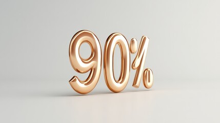 golden 90 percent on white background
