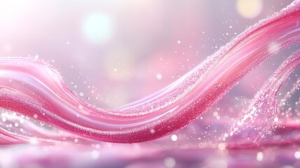 Obraz premium Swirling pink waves with shimmering light create a magical backdrop for creative design inspiration