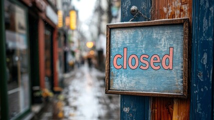 During the coronavirus pandemic, many stores had to close. To let people know they were closed, shop owners would put a wooden sign that said "closed" on the door.