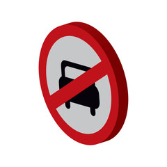Vector image of a 3D traffic sign icon with a white background
