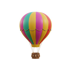 Obraz premium 3d Air Balloon isolated on transparent background