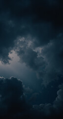 Dark and Mysterious Cloudy Sky Phone Wallpaper with Soft Light and Stars