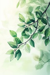 Fresh green theme featuring tree leaf Spring background.