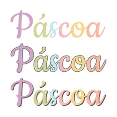 Easter word decorated in Portuguese