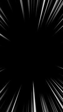 Vertical Anime motion Speed lines in Black and White. Manga comic style overlay template speed line background.