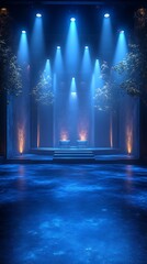 Ultra modern show stage with dynamic lighting high resolution hd photo
