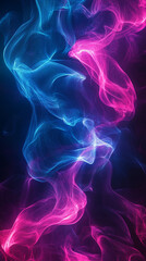 Fototapeta premium Abstract flowing light waves in pink and blue tones, creating a dynamic and energetic visual effect with soft textures, representing creativity, fluidity, and motion.