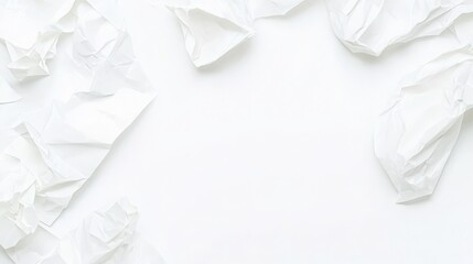 Obraz premium Crumpled Paper on White Background