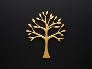 golden tree on black background