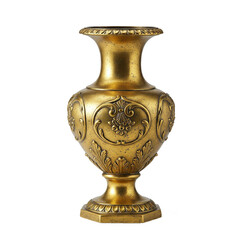 antique gold vase with transparent background