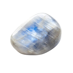 Smooth Moonstone Piece with Creamy White Tone Isolated on Transparent Background