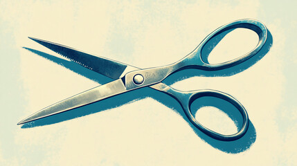 vintage metal scissors with sharp blades placed on a light background in artistic style

