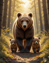 Fototapeta premium Majestic Giants: The Power and Grace of Bears
