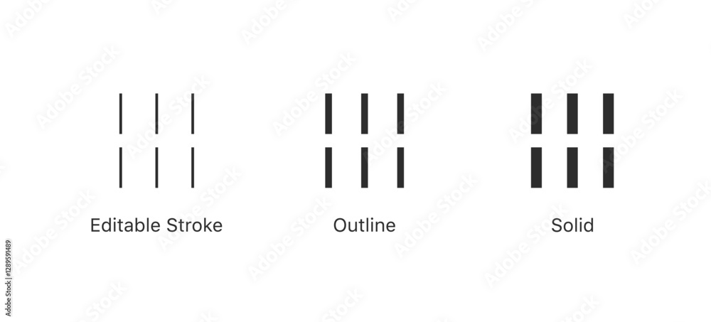 Poster layout photo grid icon. editable stroke, outline flat style