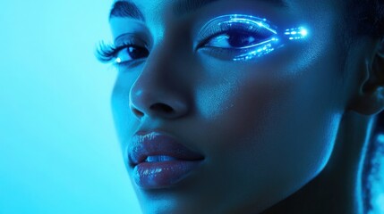 Futuristic Portrait with Neon Elements